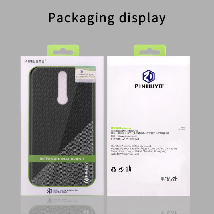 For Xiaomi RedMi 8 PINWUYO Rong Series Shockproof PC + TPU+ Chemical Fiber Cloth Protective Cover(Brown) - Xiaomi Cases by PINWUYO | Online Shopping UK | buy2fix