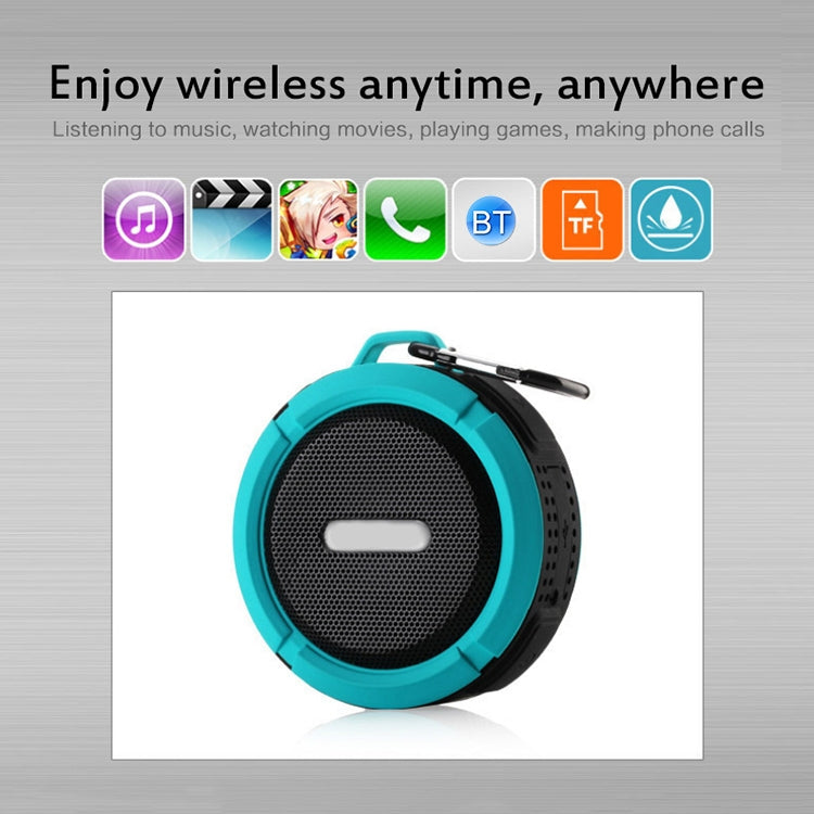 C6a Outdoor Chuck Wireless Bluetooth Car Speaker Suction Cup Speaker, Support TF Card(Red) - Waterproof Speaker by buy2fix | Online Shopping UK | buy2fix