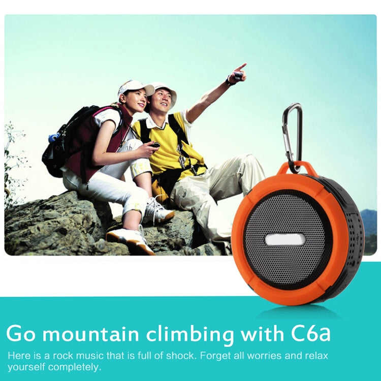 C6a Outdoor Chuck Wireless Bluetooth Car Speaker Suction Cup Speaker, Support TF Card(Orange) - Waterproof Speaker by buy2fix | Online Shopping UK | buy2fix