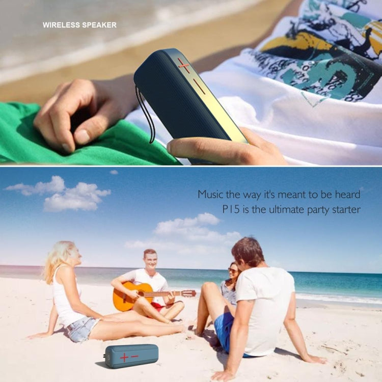 P15 10W Portable Bluetooth Speaker Outdoor Loudspeaker Sound System Stereo, Support TF&FM(Black) - Waterproof Speaker by buy2fix | Online Shopping UK | buy2fix