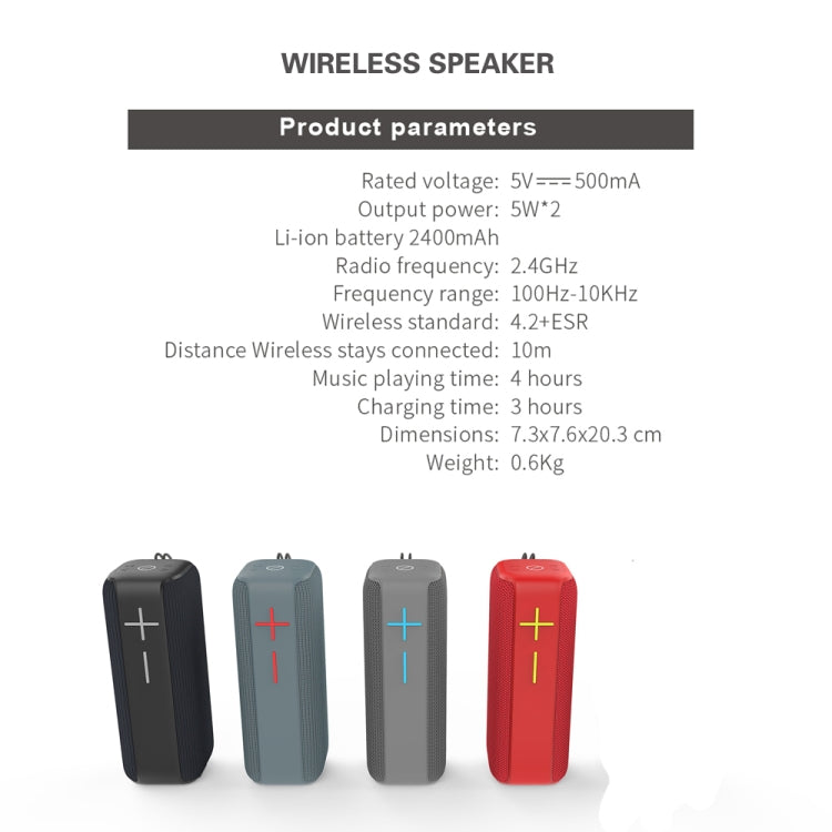 P15 10W Portable Bluetooth Speaker Outdoor Loudspeaker Sound System Stereo, Support TF&FM(Black) - Waterproof Speaker by buy2fix | Online Shopping UK | buy2fix