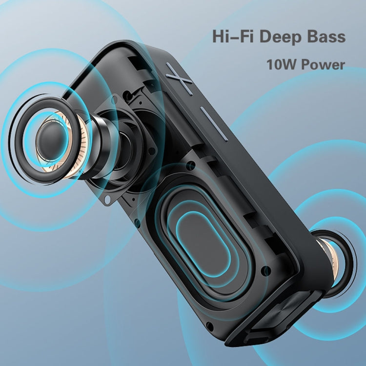 P15 10W Portable Bluetooth Speaker Outdoor Loudspeaker Sound System Stereo, Support TF&FM(Black) - Waterproof Speaker by buy2fix | Online Shopping UK | buy2fix