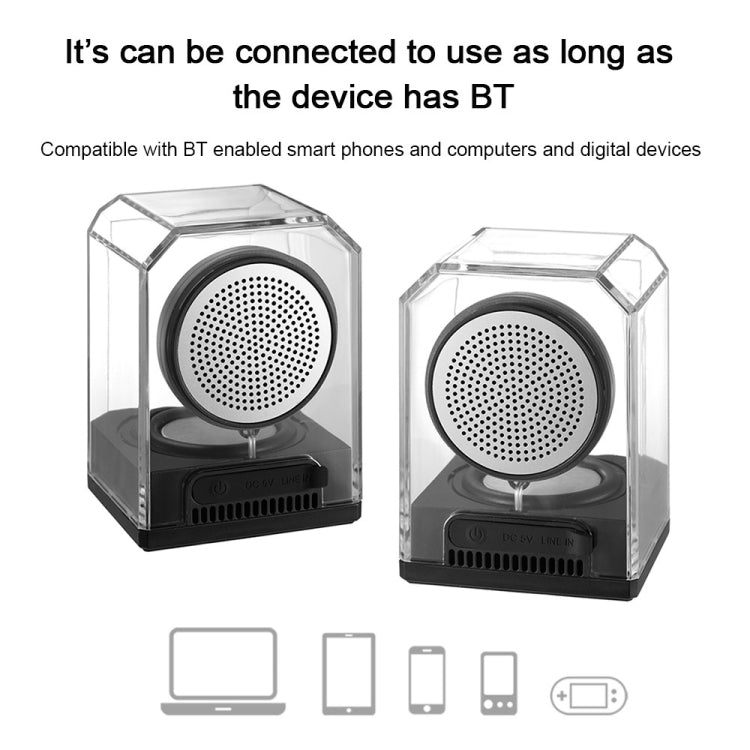 BT628 10W Portable TWS Transparent Bluetooth Speakers With Magnetic Connectable Base Outdoor Stereo Bass Subwoofer(Blue) - Desktop Speaker by buy2fix | Online Shopping UK | buy2fix