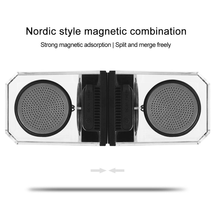 BT628 10W Portable TWS Transparent Bluetooth Speakers With Magnetic Connectable Base Outdoor Stereo Bass Subwoofer(Blue) - Desktop Speaker by buy2fix | Online Shopping UK | buy2fix