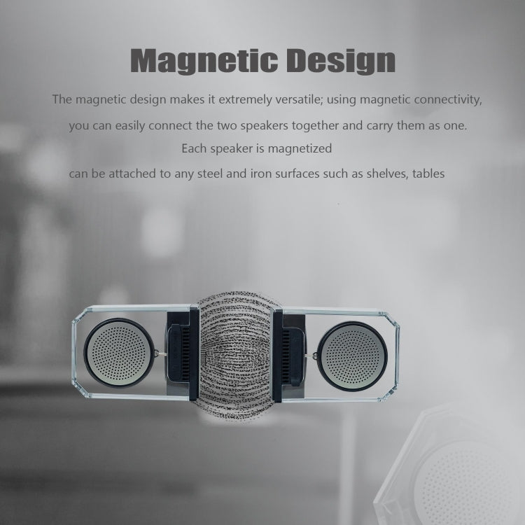 BT628 10W Portable TWS Transparent Bluetooth Speakers With Magnetic Connectable Base Outdoor Stereo Bass Subwoofer(Blue) - Desktop Speaker by buy2fix | Online Shopping UK | buy2fix