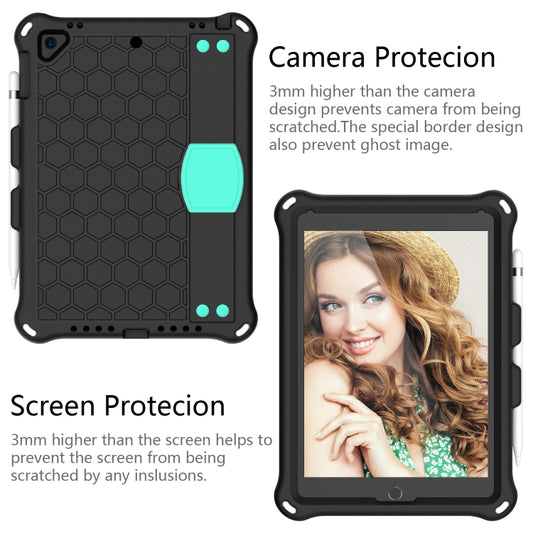 For iPad Air / Air 2 / Pro 9.7 / iPad 9.7 (2017) / iPad 9.7 (2018) Honeycomb Design EVA + PC Four Corner Shockproof Protective Case with Straps (Mint Green) - iPad 9.7 (2018) & (2017) Cases by buy2fix | Online Shopping UK | buy2fix