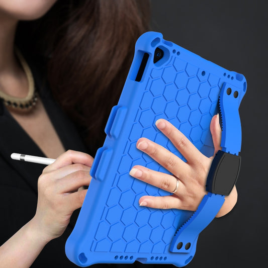For iPad Air 2019 10.5 Honeycomb Design EVA + PC Four Corner Anti Falling Flat Protective Shell With Straps(Blue+Black) - iPad Air (2019) Cases by buy2fix | Online Shopping UK | buy2fix