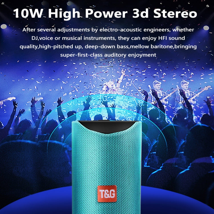T&G TG113 Portable Bluetooth Speakers Waterproof Stereo Outdoor Loudspeaker MP3 Bass Sound Box with FM Radio(Gray) - Desktop Speaker by T&G | Online Shopping UK | buy2fix