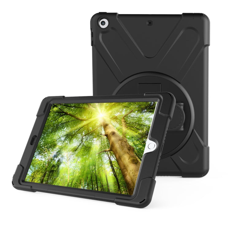 For Galaxy Tab A 10.1 (2019) T510/T515 360 Degree Rotation PC + Silicone Protective Case with Holder & Hand-strap(Purple) - Tab A 10.1 (2019) T510 / T515 by buy2fix | Online Shopping UK | buy2fix