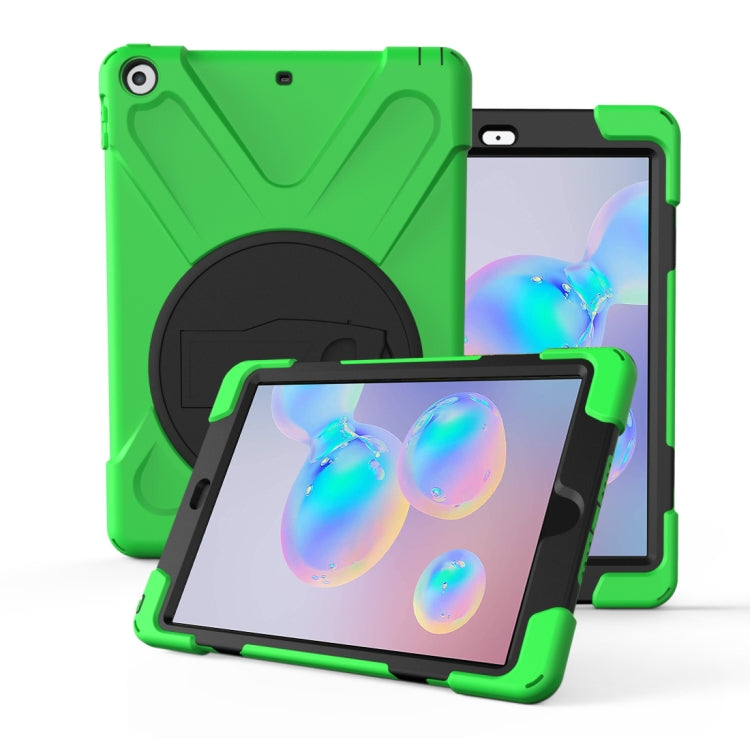 For Galaxy Tab S6 10.5 T860/T865/T867 2019 360 Degree Rotation PC + Silicone Protective Case with Holder & Hand-strap(Light Green) - Tab S6 10.5 T860 / T865 by buy2fix | Online Shopping UK | buy2fix