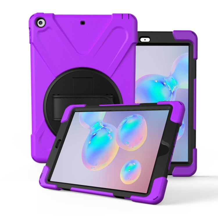 For Galaxy Tab S6 10.5 T860/T865/T867 2019 360 Degree Rotation PC + Silicone Protective Case with Holder & Hand-strap(Purple) - Tab S6 10.5 T860 / T865 by buy2fix | Online Shopping UK | buy2fix