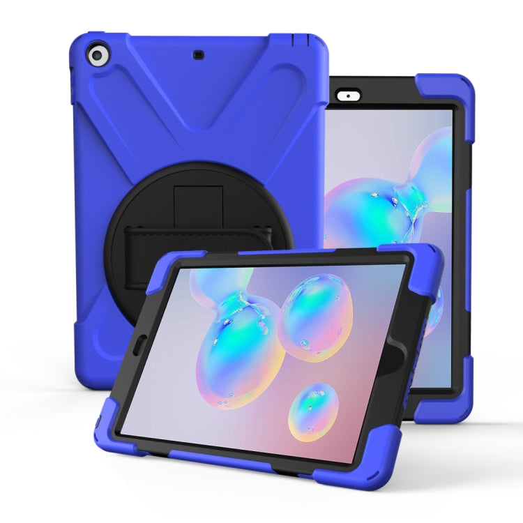 For Galaxy Tab S6 10.5 T860/T865/T867 2019 360 Degree Rotation PC + Silicone Protective Case with Holder & Hand-strap(Dark Blue) - Tab S6 10.5 T860 / T865 by buy2fix | Online Shopping UK | buy2fix