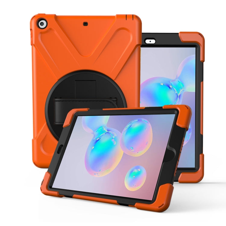For Galaxy Tab S6 10.5 T860/T865/T867 2019 360 Degree Rotation PC + Silicone Protective Case with Holder & Hand-strap(Orange) - Tab S6 10.5 T860 / T865 by buy2fix | Online Shopping UK | buy2fix