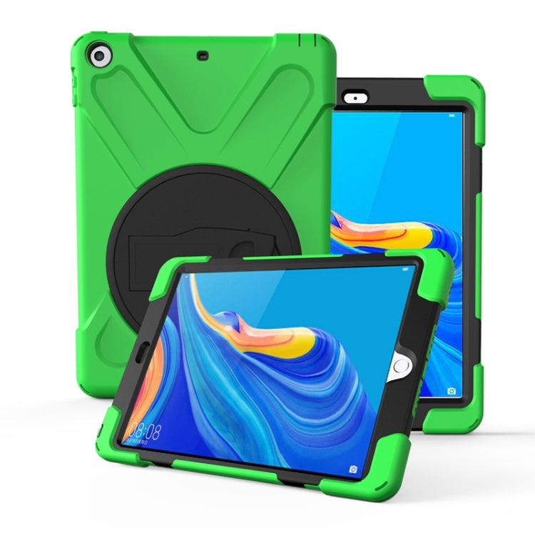 For Huawei MediaPad M6 10.8 360 Degree Rotation PC + Silicone Protective Case with Holder & Hand-strap(Light Green) - Huawei by buy2fix | Online Shopping UK | buy2fix
