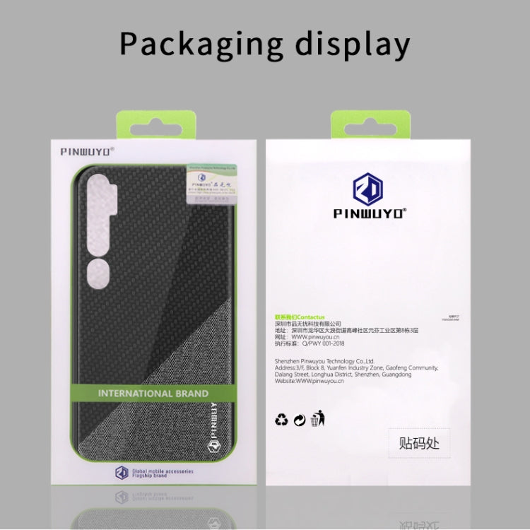 For Xiaomi CC9 Pro / Note10 PINWUYO Rong Series Shockproof PC + TPU+ Chemical Fiber Cloth Protective Cover(Black) - Xiaomi Cases by PINWUYO | Online Shopping UK | buy2fix