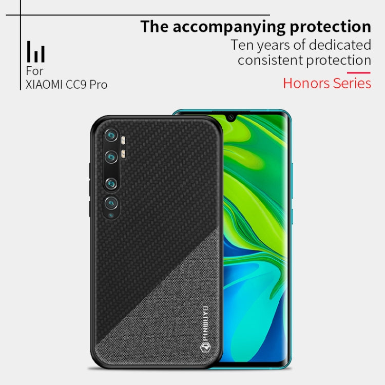 For Xiaomi CC9 Pro / Note10 PINWUYO Rong Series Shockproof PC + TPU+ Chemical Fiber Cloth Protective Cover(Brown) - Xiaomi Cases by PINWUYO | Online Shopping UK | buy2fix
