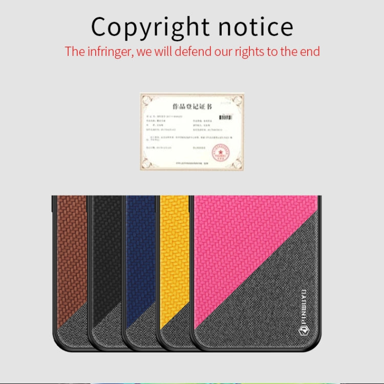 For Xiaomi CC9 Pro / Note10 PINWUYO Rong Series Shockproof PC + TPU+ Chemical Fiber Cloth Protective Cover(Brown) - Xiaomi Cases by PINWUYO | Online Shopping UK | buy2fix