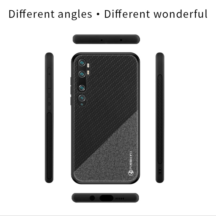 For Xiaomi CC9 Pro / Note10 PINWUYO Rong Series Shockproof PC + TPU+ Chemical Fiber Cloth Protective Cover(Brown) - Xiaomi Cases by PINWUYO | Online Shopping UK | buy2fix