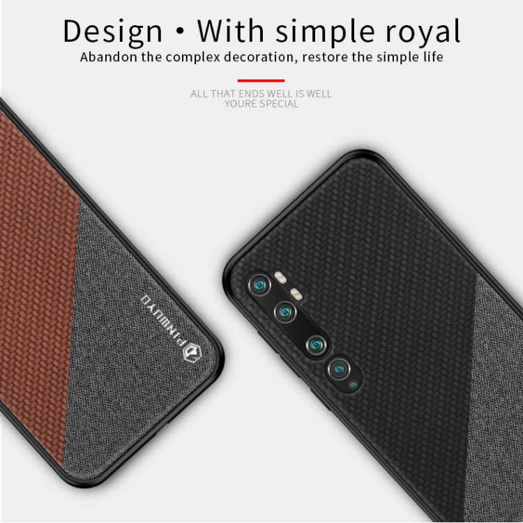 For Xiaomi CC9 Pro / Note10 PINWUYO Rong Series Shockproof PC + TPU+ Chemical Fiber Cloth Protective Cover(Blue) - Xiaomi Cases by PINWUYO | Online Shopping UK | buy2fix