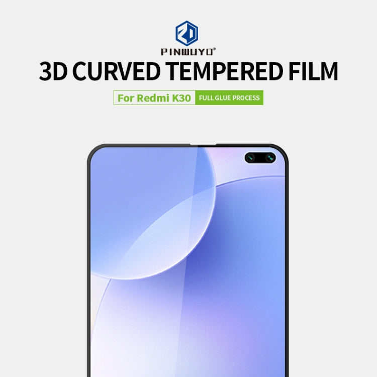 For Xiaomi Redmi K30 PINWUYO 9H 3D Curved Full Screen Explosion-proof Tempered Glass Film(Black) - by PINWUYO | Online Shopping UK | buy2fix