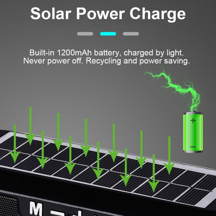 T&G TG182 Portable Column Wireless Stereo Music Box Solar Power waterproof USB AUX FM radio super bass(Green) by T&G