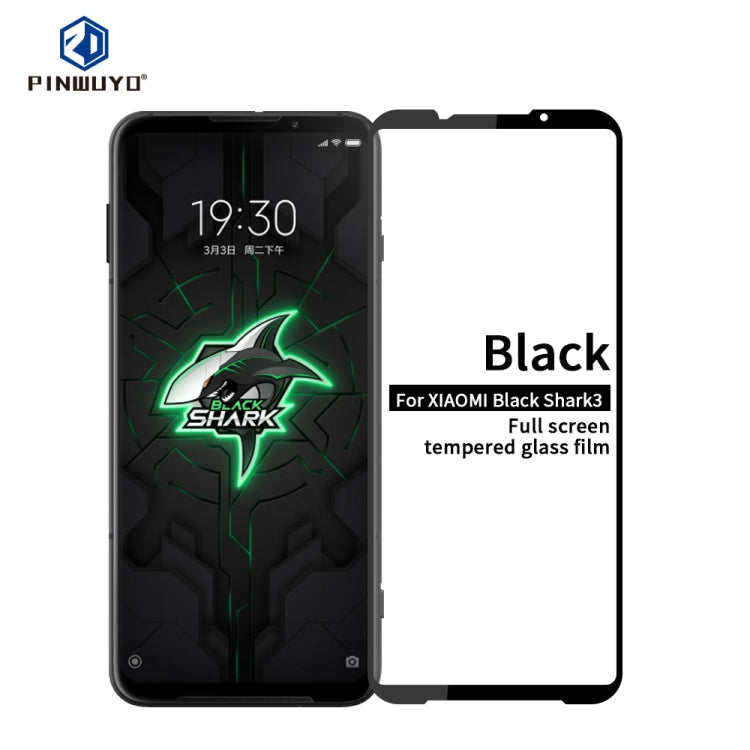 For Xiaomi Black Shark 3 PINWUYO 9H 2.5D Full Screen Tempered Glass Film(Black) - by PINWUYO | Online Shopping UK | buy2fix