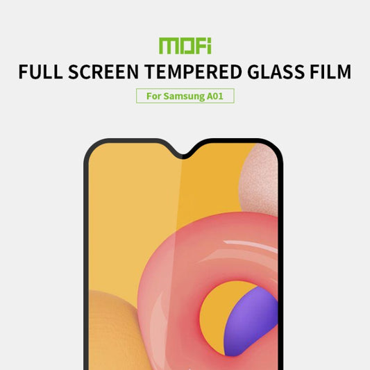 For Galaxy A01 MOFI 9H 2.5D Full Screen Tempered Glass Film(Black) by MOFI