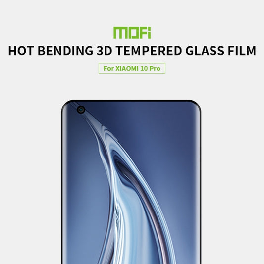 For Xiaomi Mi 10 Pro MOFI 9H 3D Explosion Proof Thermal Bending Full Screen Covered With Tempered Glass Film(Black) by MOFI
