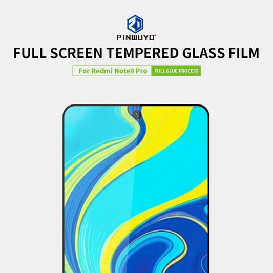 For RedMi Note9 pro PINWUYO 9H 2.5D Full Screen Tempered Glass Film(Black) by PINWUYO