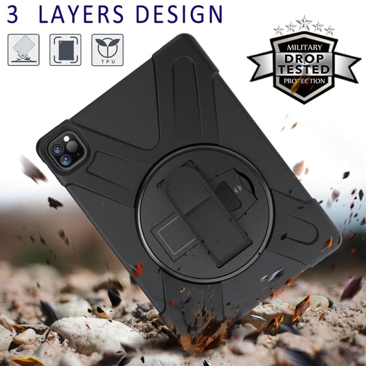 For iPad Pro 11 2022 / 2020 360 Degree Rotation PC + Silicone Protective Tablet Case with Holder & Hand-strap(Purple) - iPad Pro 11 (2022/2021) Cases by buy2fix | Online Shopping UK | buy2fix