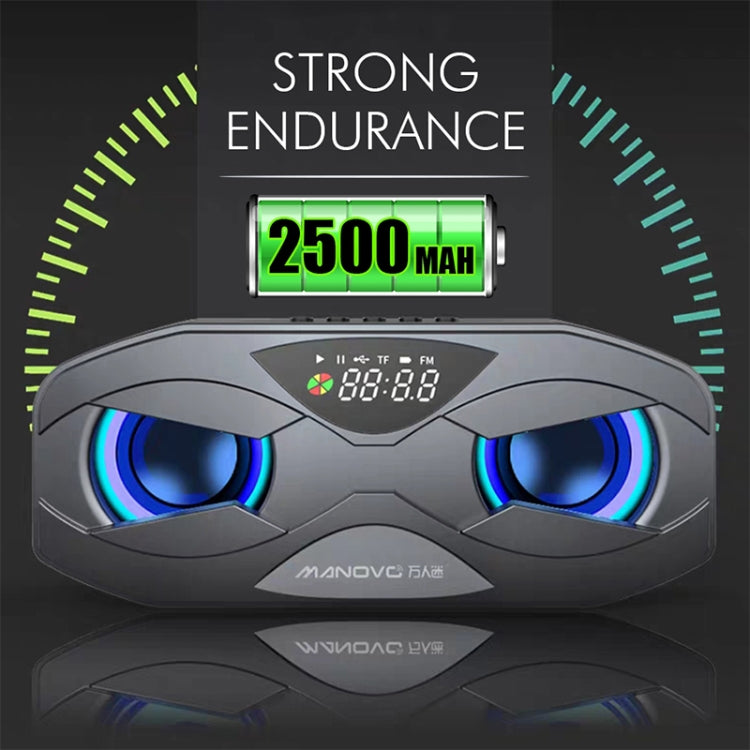 M5 Cool Owl Design Bluetooth Speaker LED Flash Wireless Loudspeaker FM Radio Alarm TF Card(Black) by buy2fix