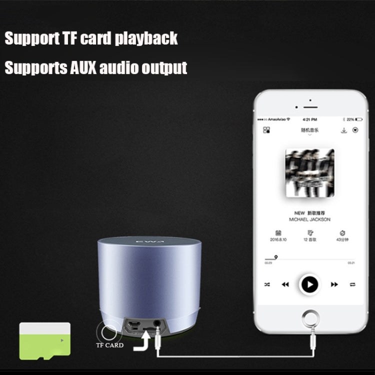 EWA A3 Mini Speakers 8W 3D Stereo Music Surround Wireless Bluetooth Speakers Portable Sound Bass Support TF Cards USB(Blue) - Desktop Speaker by EWA | Online Shopping UK | buy2fix