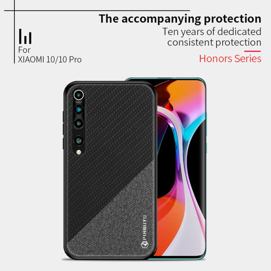 For Xiaomi 10 / 10pro PINWUYO Rong Series Shockproof PC + TPU+ Chemical Fiber Cloth Protective Cover(Black) by PINWUYO