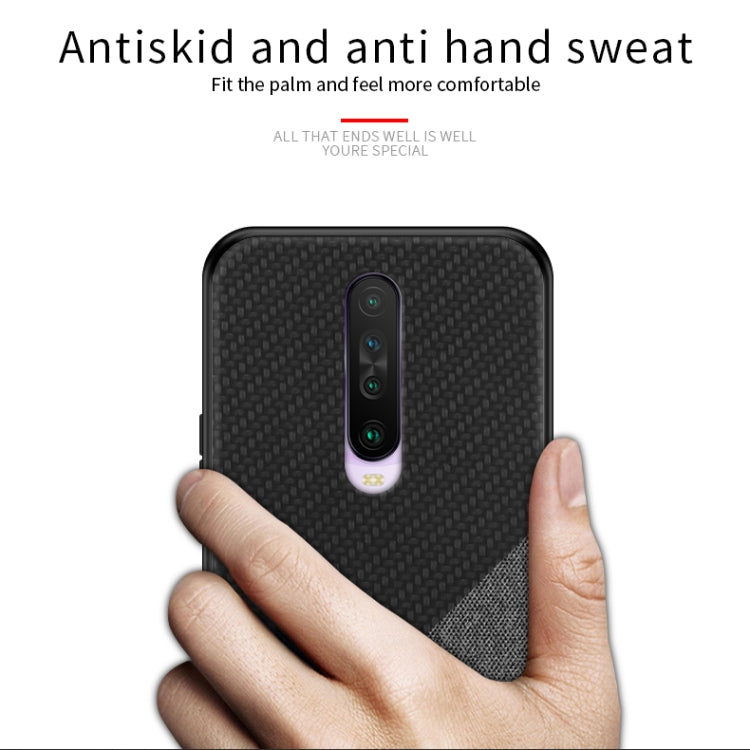 For Xiaomi RedMi K30 PINWUYO Rong Series Shockproof PC + TPU+ Chemical Fiber Cloth Protective Cover(Blue) - Xiaomi Cases by PINWUYO | Online Shopping UK | buy2fix