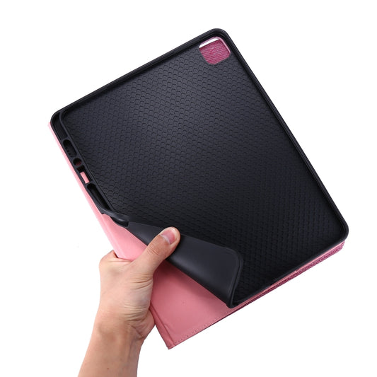 For iPad Pro 12.9(2020) Horizontal Flip TPU + Fabric PU Leather Protective Case with Name Card Clip(Black) - iPad Pro 12.9 (2018) Cases by buy2fix | Online Shopping UK | buy2fix