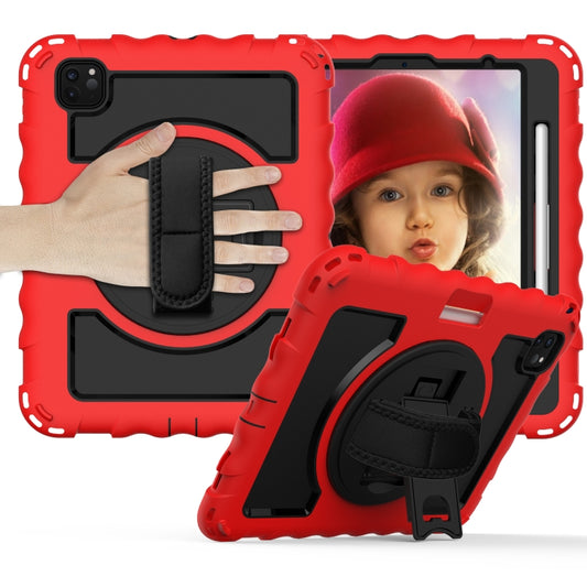 For iPad Pro 11 (2020) PC + Silicone Shockproof Combination Tablet Case with 360 Degree Rotating Holder & Handle(Red) - iPad Pro 11 (2020) Cases by buy2fix | Online Shopping UK | buy2fix