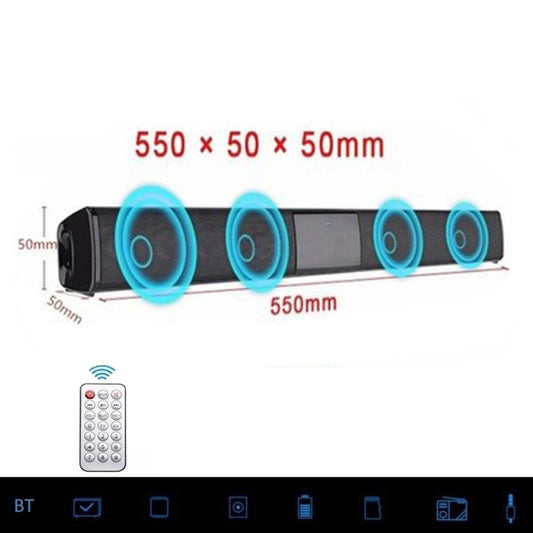 20W TV Soundbar Bluetooth Speaker FM Radio Home Theater System Portable Wireless Subwoofer Bass MP3 Music Boombox for Xiaomi - Desktop Speaker by buy2fix | Online Shopping UK | buy2fix
