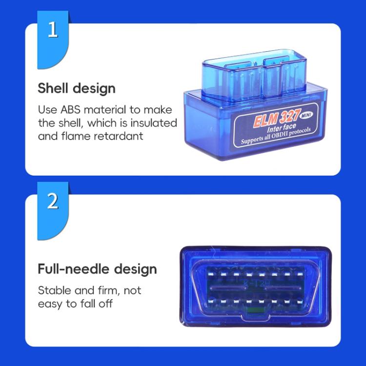 New OBD V2.1 mini ELM327 OBD2 Bluetooth Auto Scanner OBDII 2 Car ELM 327 Tester Diagnostic Tool for Android Windows Symbian - Code Readers & Scan Tools by buy2fix | Online Shopping UK | buy2fix