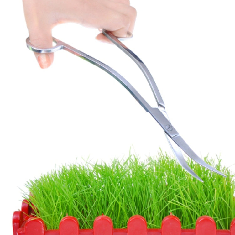 Water Grass Tool Aquarium Stainless Steel Wave Shaped Scissors Lengthened Tweezers(Silver) - Cleaning Tools by buy2fix | Online Shopping UK | buy2fix