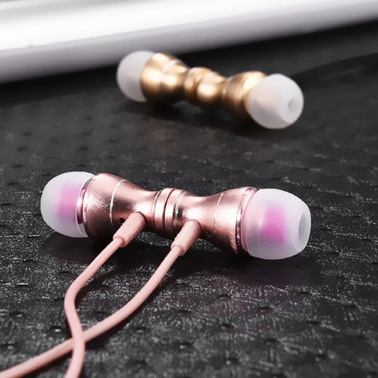 3.5mm Jack Noise Reduction Wire-controlled Earphone for Android Phones / PC / MP3 Players / Laptops, Cable Length: 1.2m(Rose Gold) by buy2fix