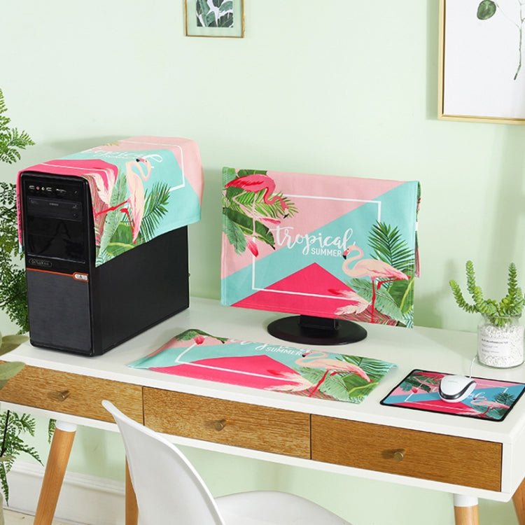 3 in 1 Simple Desktop Computer PC Dust Cover, Size:17-19 inch(Flamingo) by buy2fix