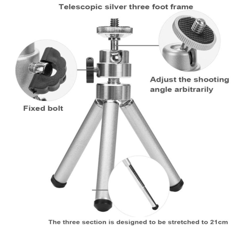 Mini Portable Telescopic Desktop Tripod DSLR Camera Table Tripod Stand Holder for GoPro Hero11 Black / HERO10 Black /9 Black /8 Black /7 /6 /5 /5 Session /4 Session /4 /3+ /3 /2 /1, DJI Osmo Action and Other Action Cameras - Portable Mini Tripod by buy2fix | Online Shopping UK | buy2fix