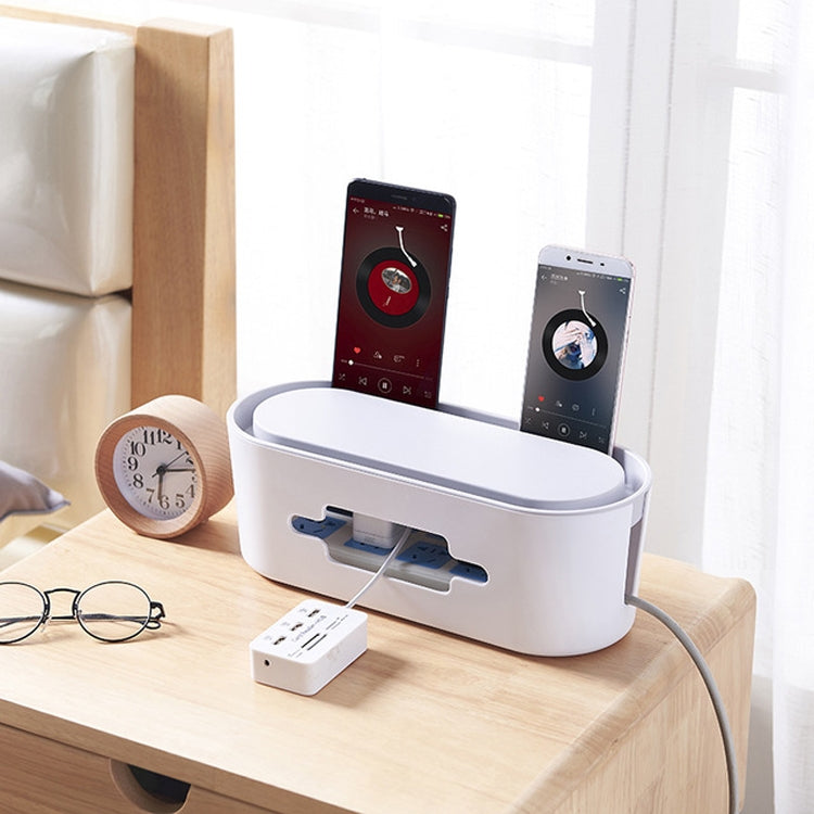 Household Daily Plug-in Board Storage Box Charger Data Cable Power Outlet Finishing Box(Gray) by buy2fix