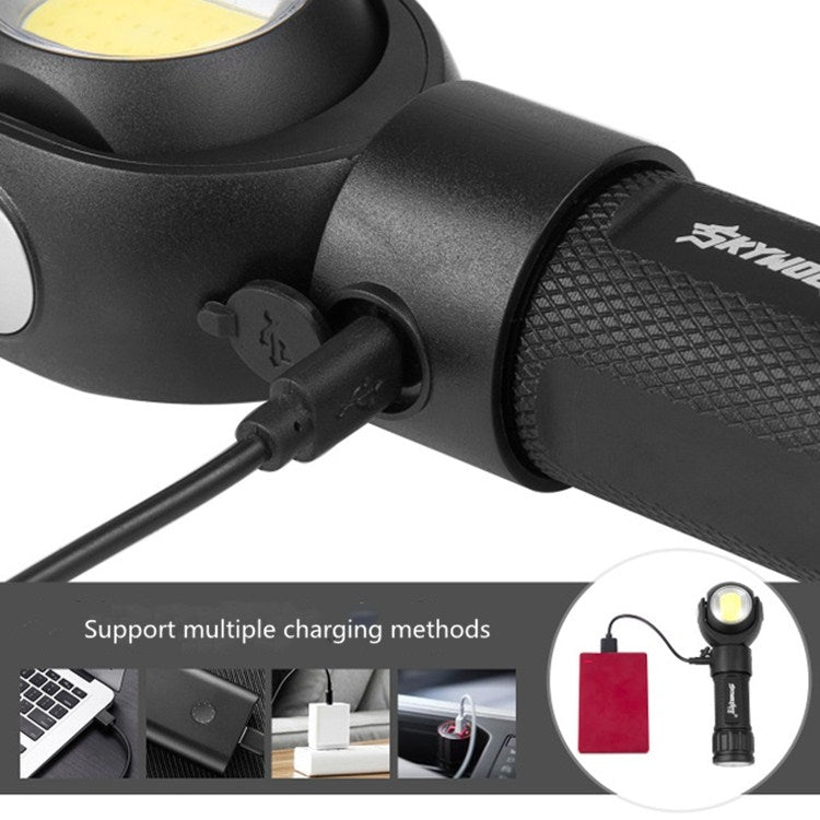 SKYWOLFEYE Lamp Head 360 Degree Rotation USB Rechargeable LED Glare Flashlight With Magnet COB Work Light, Style:Without Battery - LED Flashlight by buy2fix | Online Shopping UK | buy2fix