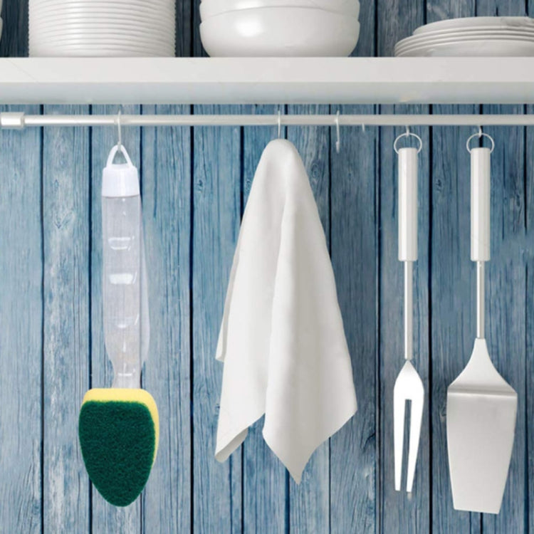 Kitchen Plastic Long Handle Cleaning Brush Automatic Adding Liquid Brush Removable Sponge Brush(With 1pcs head) by buy2fix