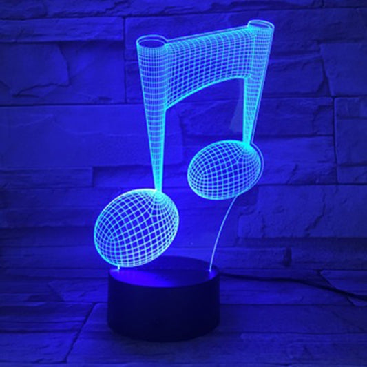 Music Note 3D Visual Light Touch Colorful Changing Decorative Table Lamp LED Night Light by buy2fix