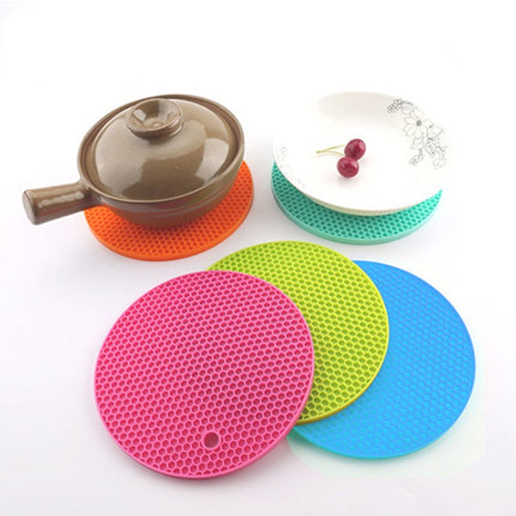 Honeycomb Silicone Round Non-slip Heat Resistant Mat, Size: 18x18x0.8cm(Coffee) by buy2fix