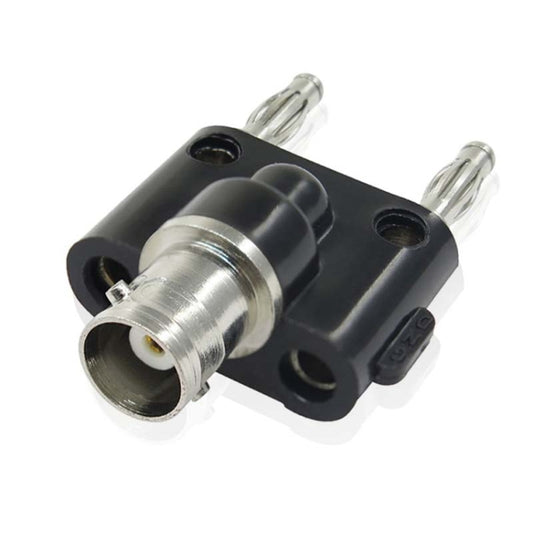 5pcs BNC Female To Dual Banana Plug Adapter Binding Male Connector(Black) by buy2fix