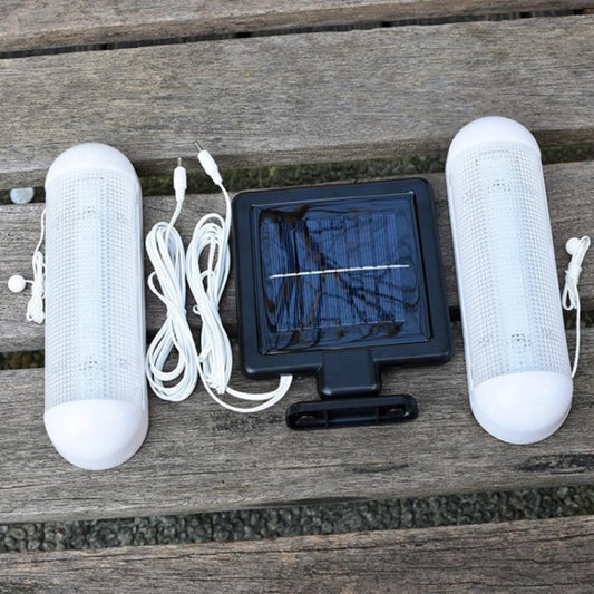 Double-lamp Wall-mounted LED Solar Powered Shed Light IP44 Waterproof Outdoor Pull Lamp by buy2fix