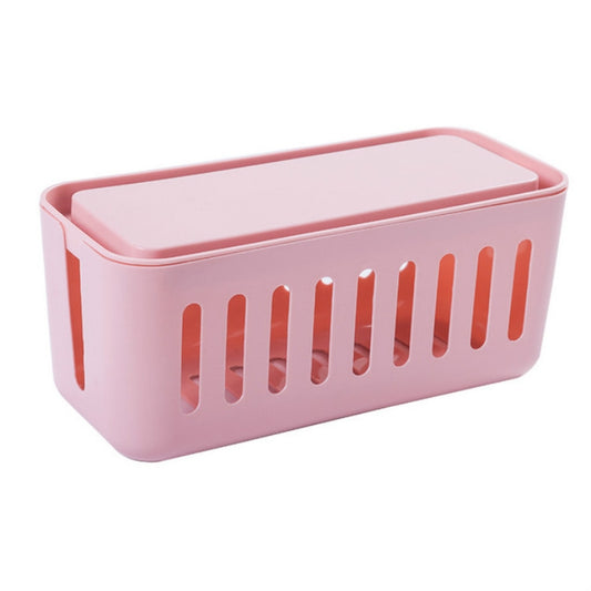 Safety Household Desktop Power Cable Storage Box Charger Socket Organizer(Pink) by buy2fix